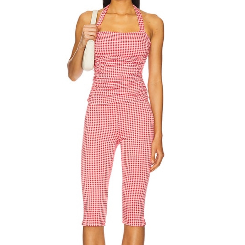 Brea Capri Set in Red Gingham